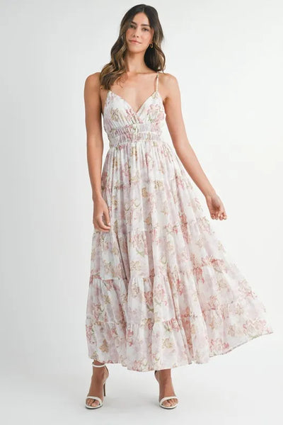 ONLINE EXCLUISVE MABLE Floral Print Tiered Cami Maxi Dress