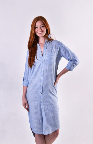 Emily Phillips Blue Striped Girlfriend Dress