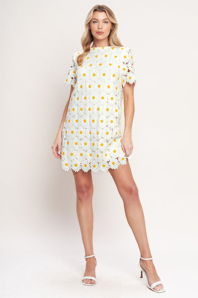 ONLINE EXCLUSIVE - Daisies and daydreams lace mini dress