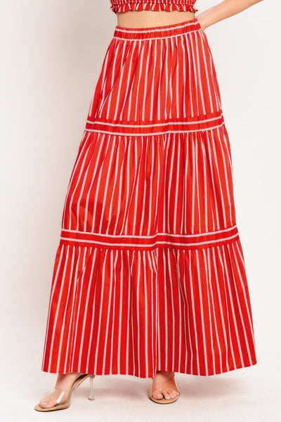 ONLINE EXCLUSIVE - Sunset stripe maxi skirt