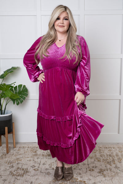 ONLINE EXCLUSIVE Velvet Flamenco Maxi Dress