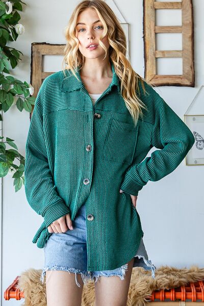 ONLINE EXCLUSIVE Reborn J Striped Button Up Long Sleeve Shacket
