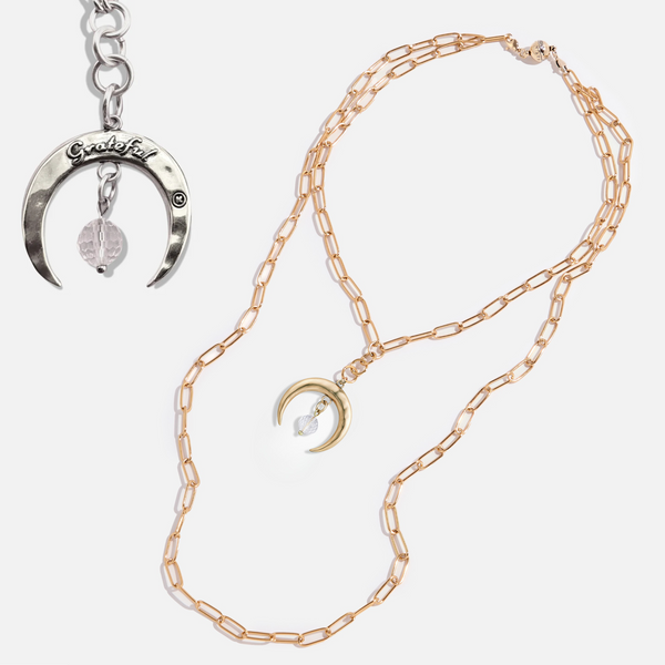 ONLINE EXCLUSIVE - Katia Designs Grateful crescent moon necklace