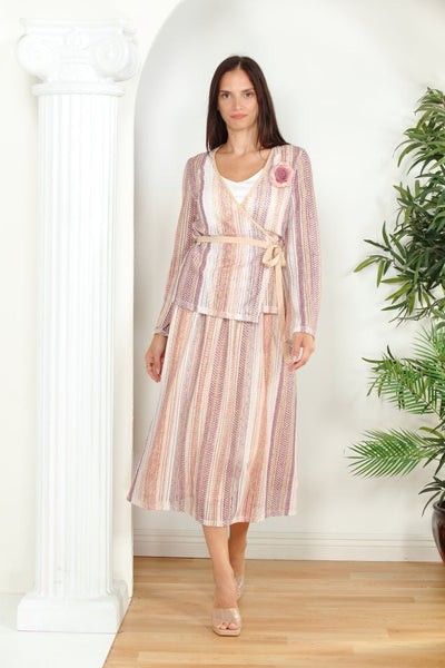 Zero Degrees Celsius Striped Knit Skirt