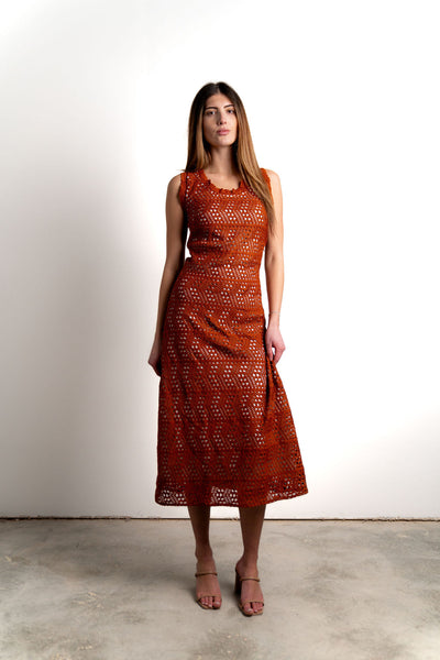 Never A Wallflower Sleeveless Crochet Dress